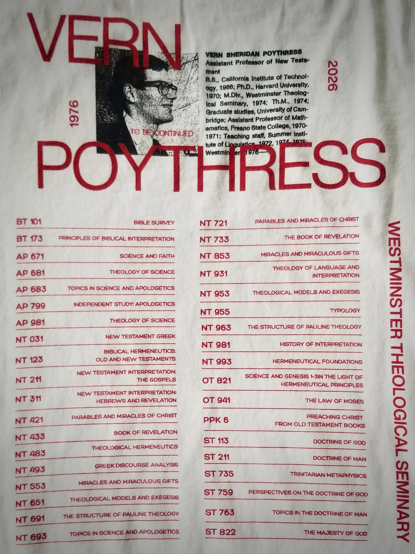 The VP To Be Continued Course Tour Shirt